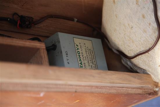 A pair of vintage Tannoy Canterbury corner speakers, c.1958, H.3ft 3in.